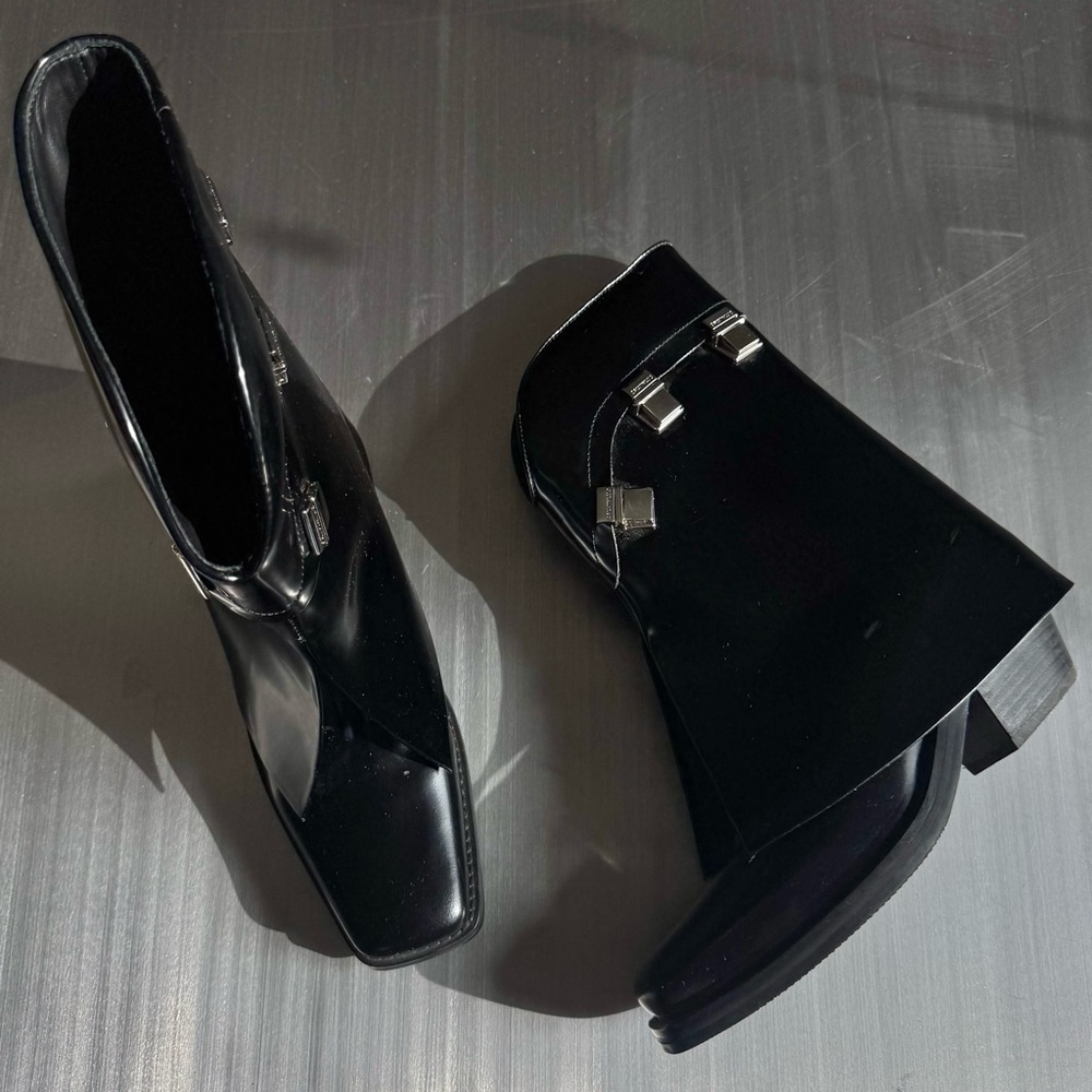 Calvin Luo Leather Biker Cowboy Boots size 8